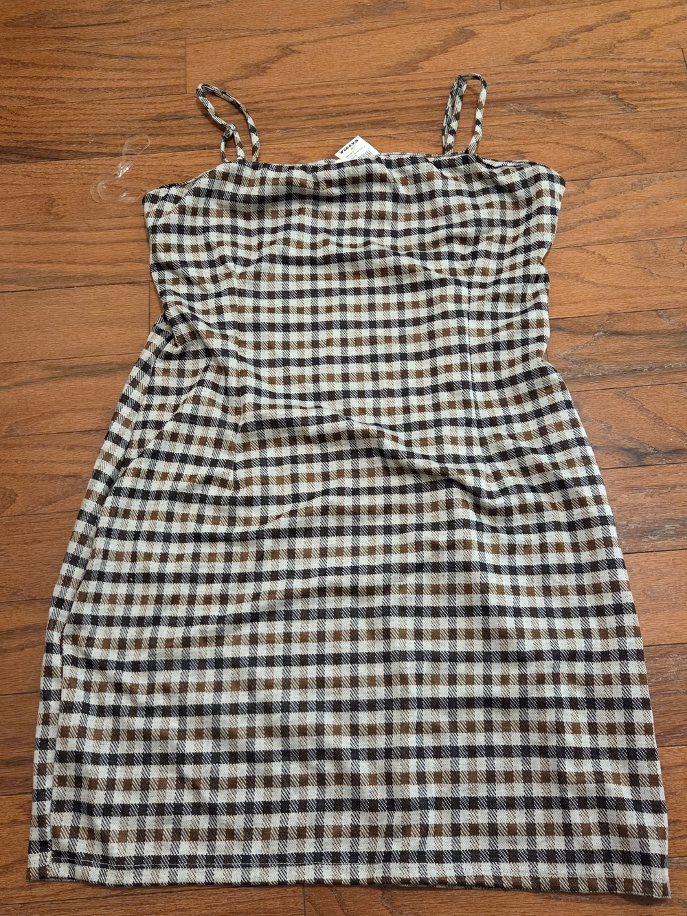 Tilly's Black & White Gingham Spaghetti Strap Mini Dress - Picture 2 of 3